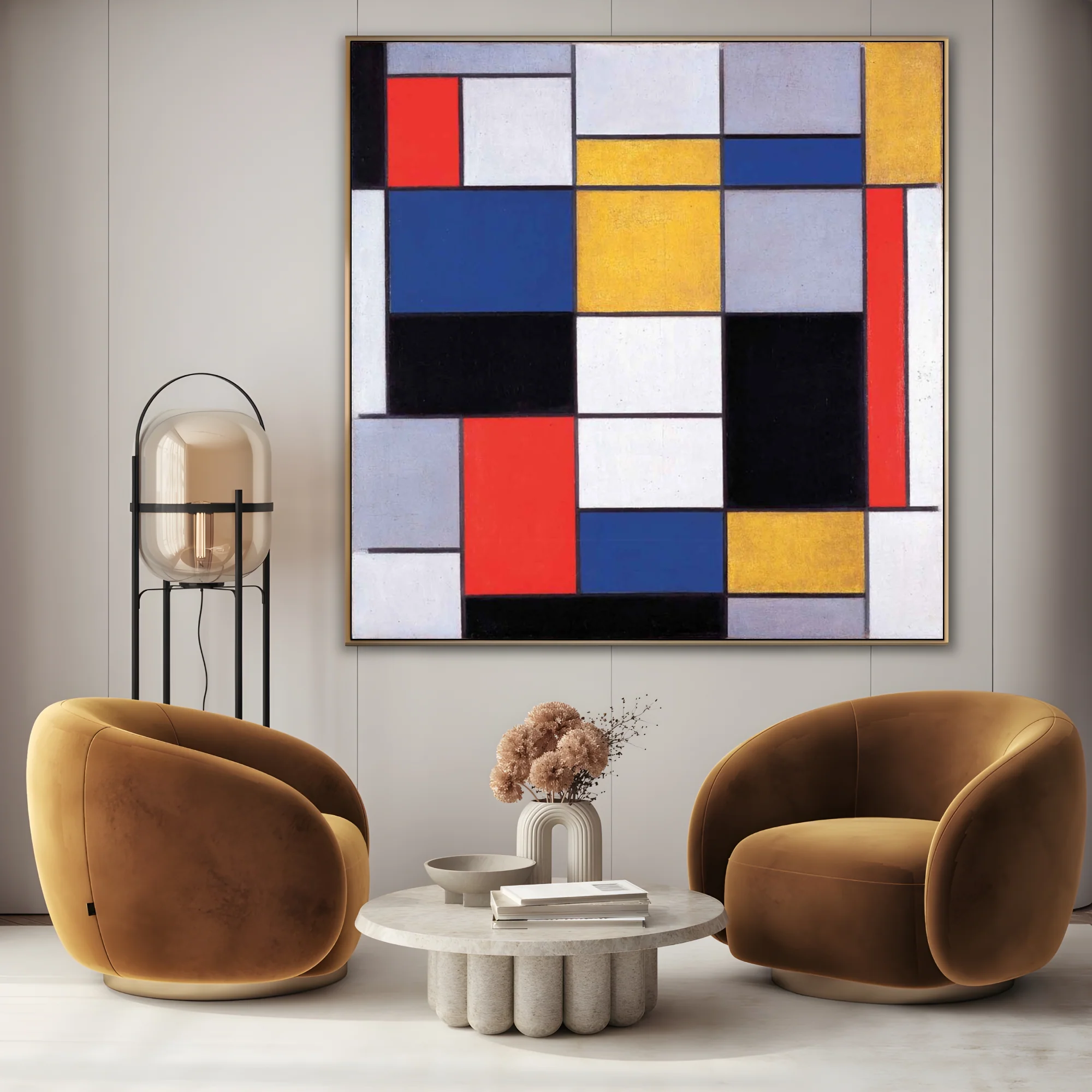 Composizione A con nero, rosso, grigio, giallo e blu, Piet Mondrian - Image 3