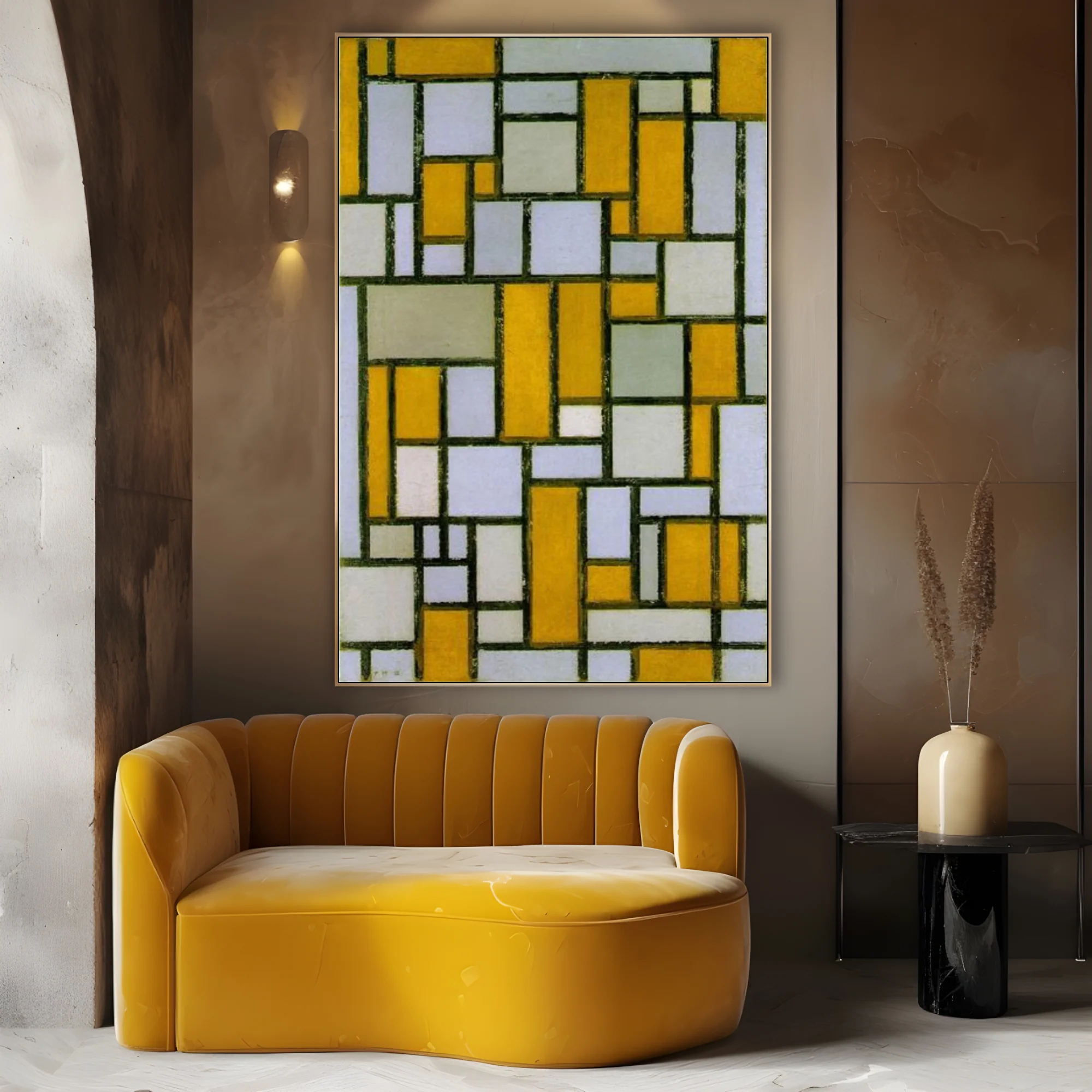 Composizione in grigio e ocra, Piet Mondrian