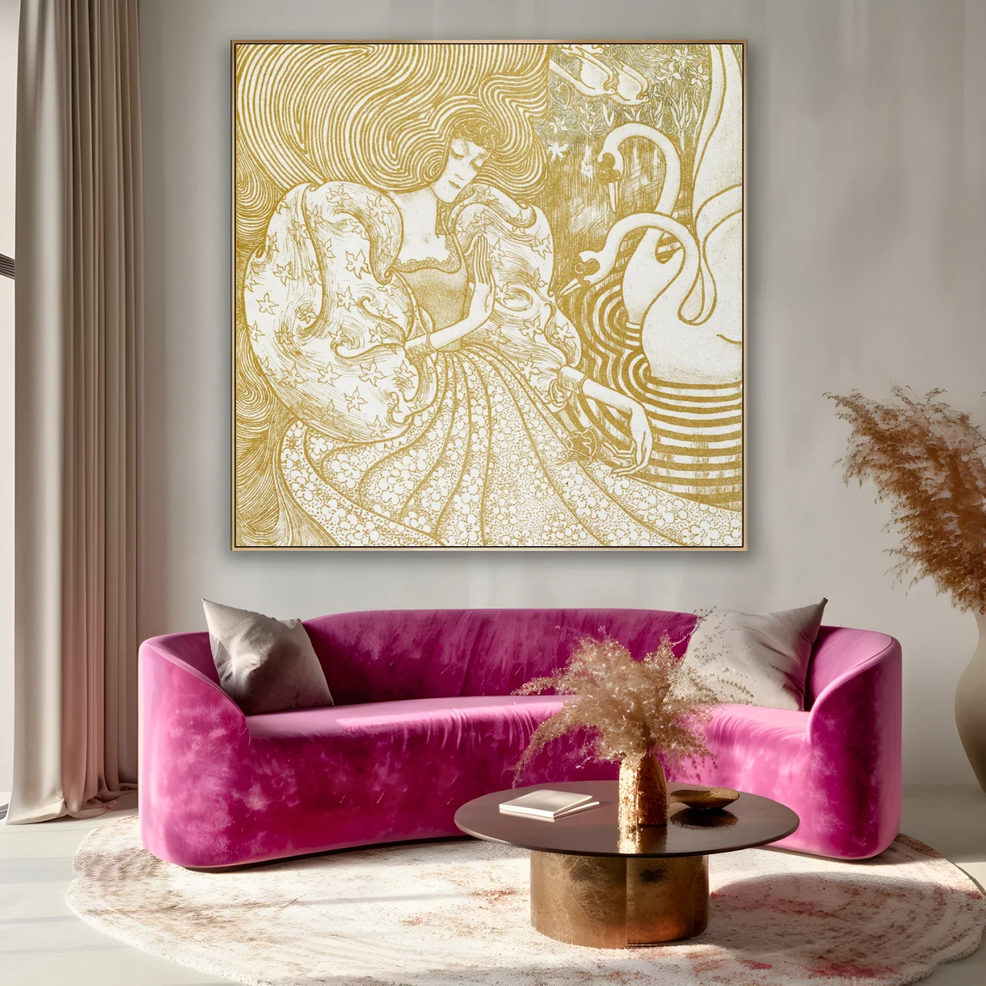 Donna con una farfalla in uno stagno con due cigni, Jan Toorop (1894) - Image 3