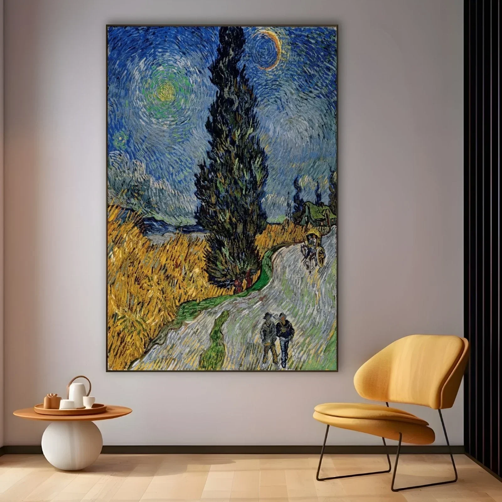 Road with Cypress and Star, Vincent Van Gogh - Image 2