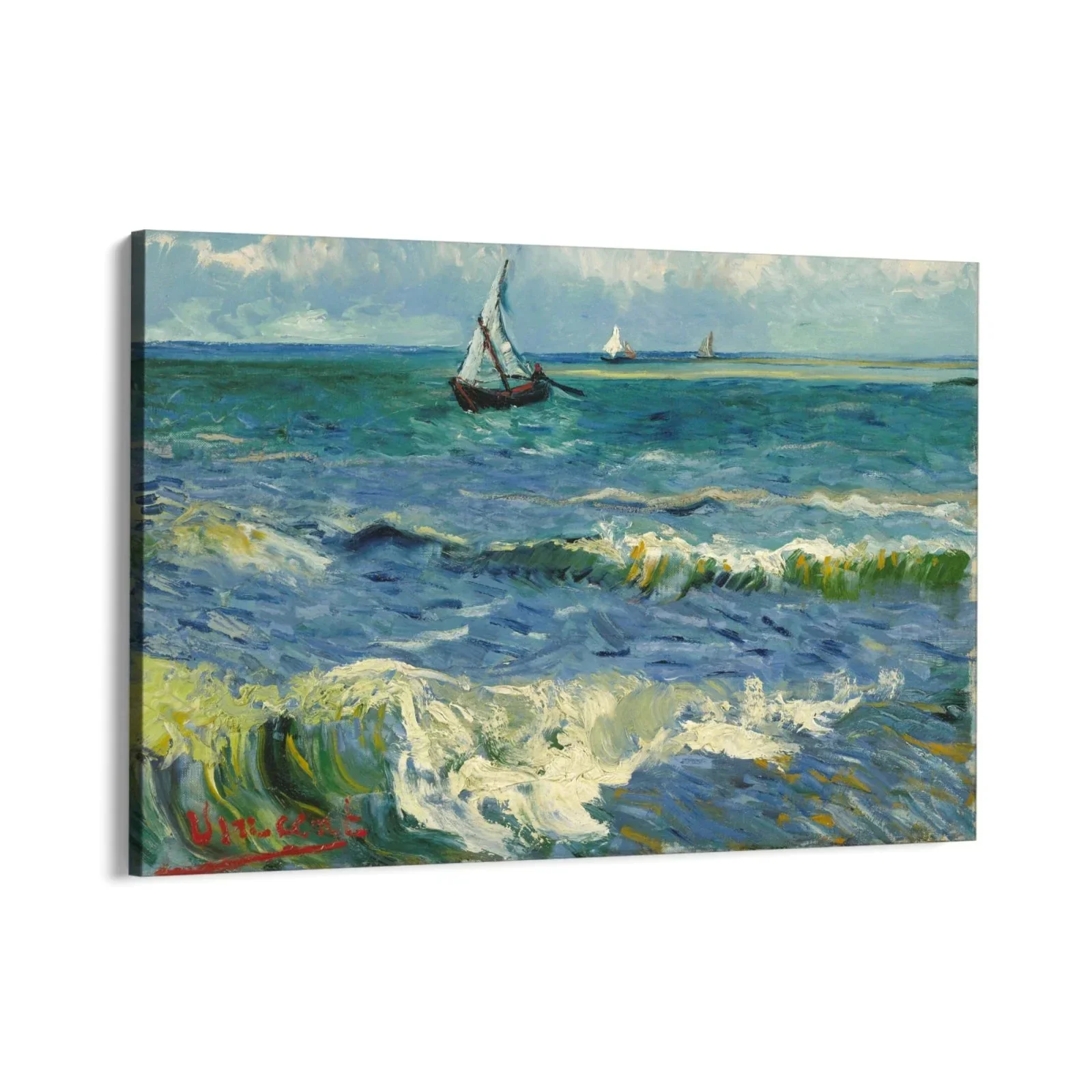 Seascape near Les Saintes Maries de la Mer,Vincent Van Gogh - Image 4